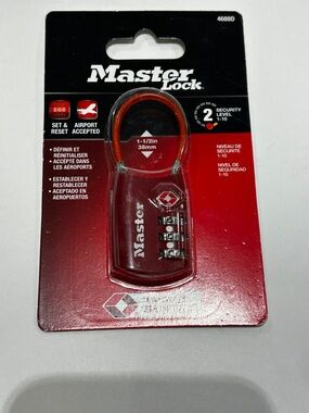 Master Lock 4688D TSA-Approved Luggage Lock Red TSA-Accepted Combination Padlock